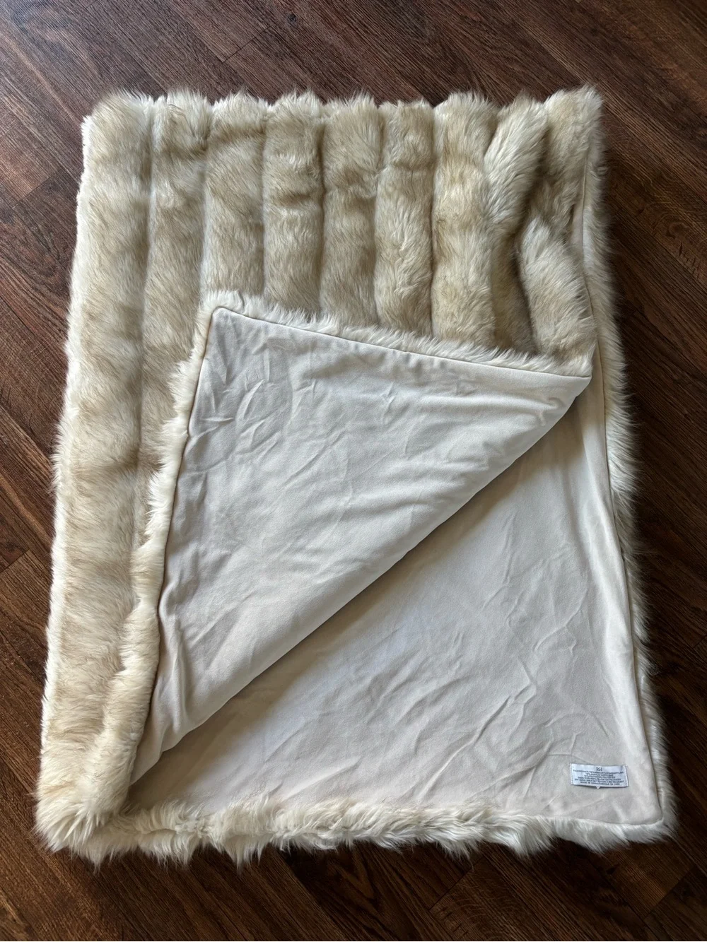 Restoration Hardware RH Ultimate Faux Fur Plush Throw Blanket In Grey Wolf 60x80